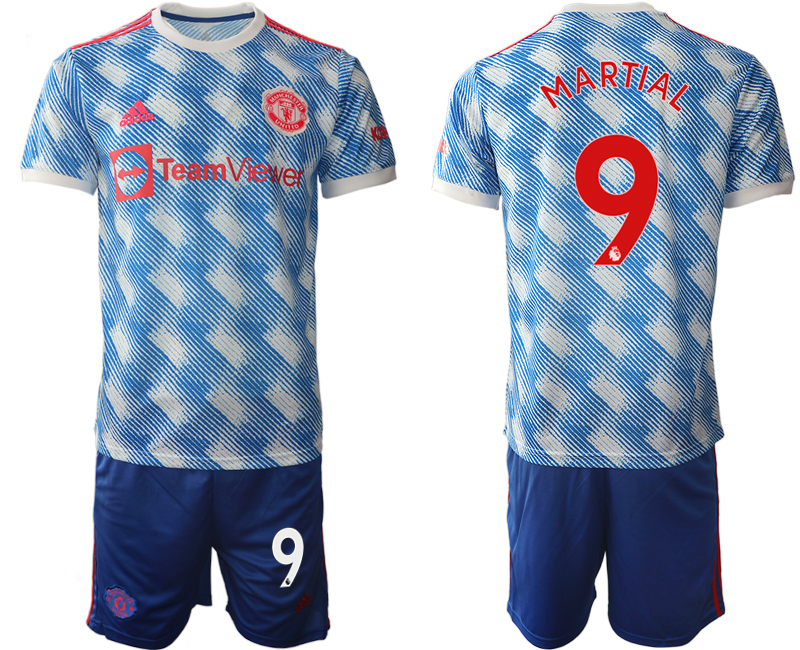 Men 2021-2022 Club Manchester United away blue #9 Soccer Jersey
